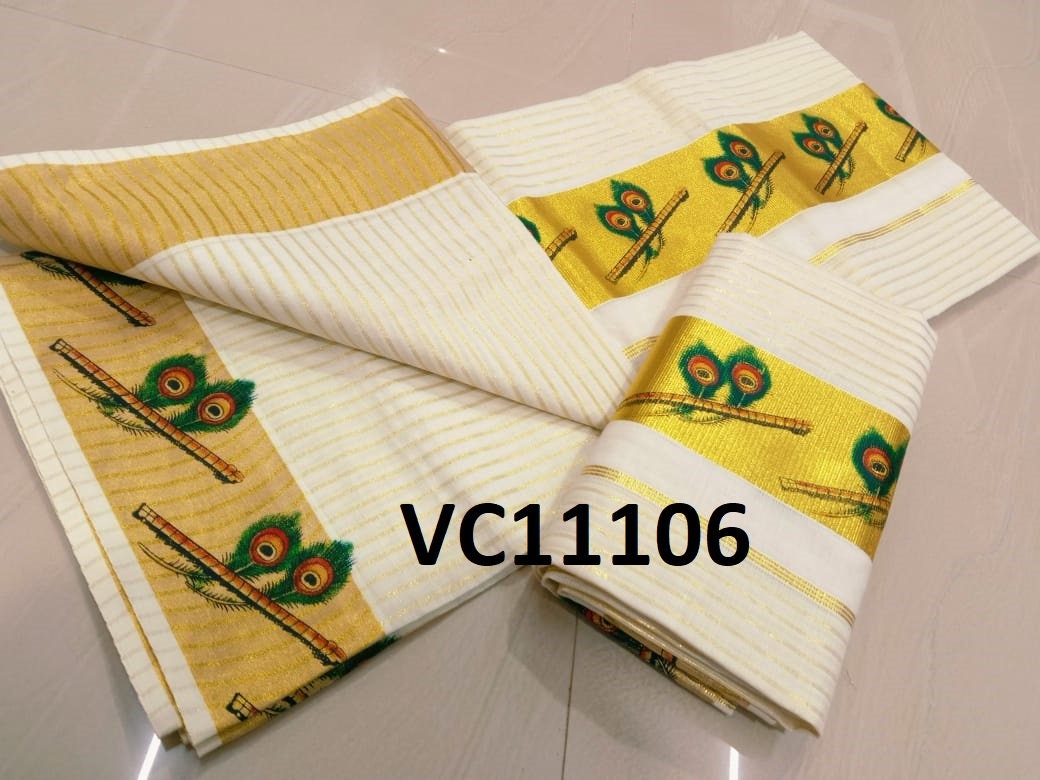 Kerala Special Cotton Set Mundu 2.80,Beautiful Kerala Designs,Vishu,Onam,Traditional,Pooja,Wedding,Special Occassions,Festival,Ethnic Wear.