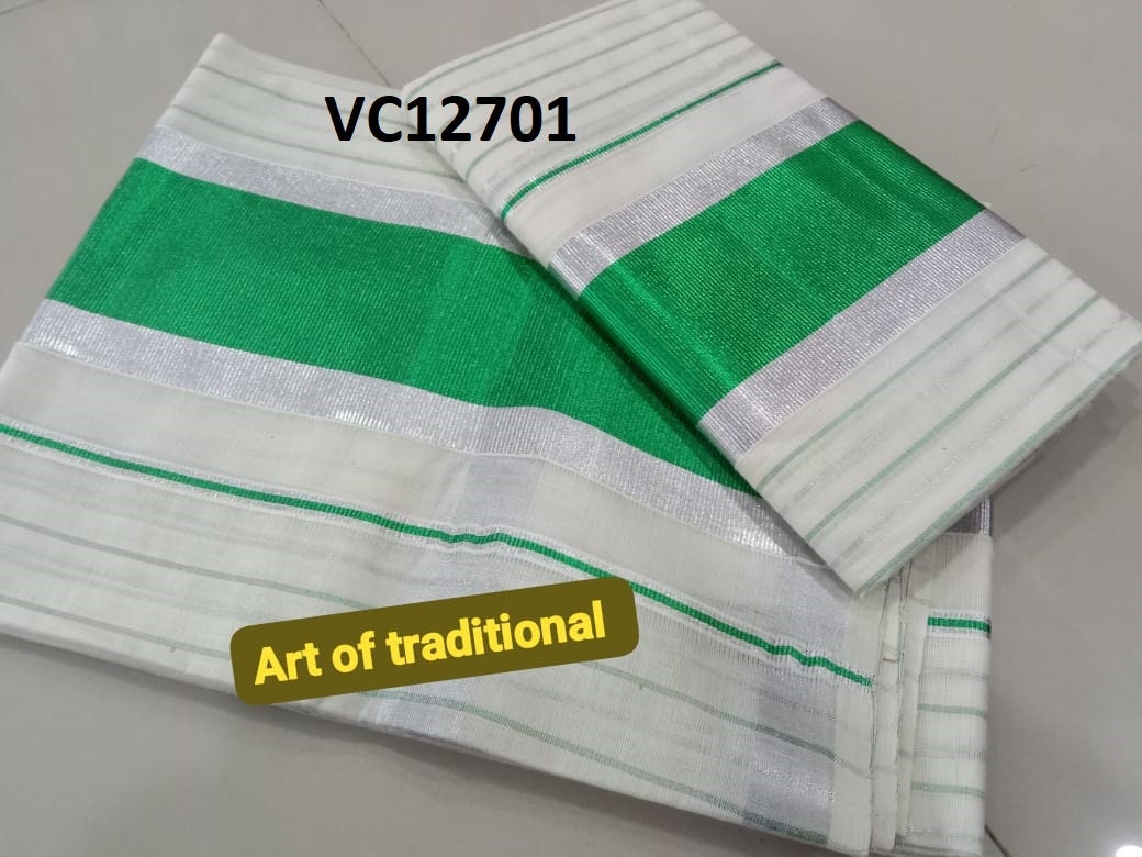 Kerala Special Cotton Set Mundu 2.80,Beautiful Kerala Designs,Vishu,Onam,Traditional,Pooja,Wedding,Special Occassions,Festival,Ethnic Wear.