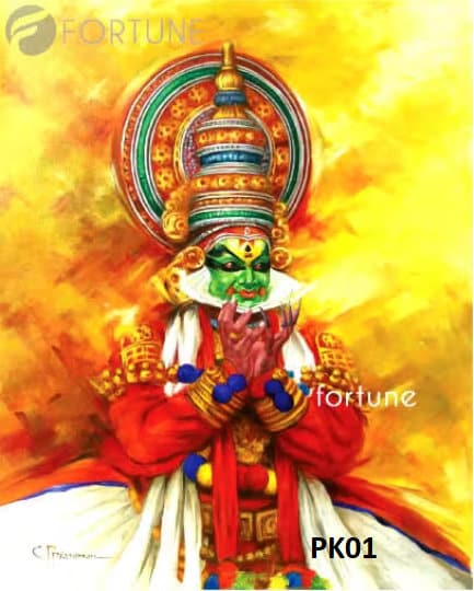 Kathakali Original Oil Painting, Oil painting on canvas, Home, office, Hotel decor, Kerala Traditional Art form