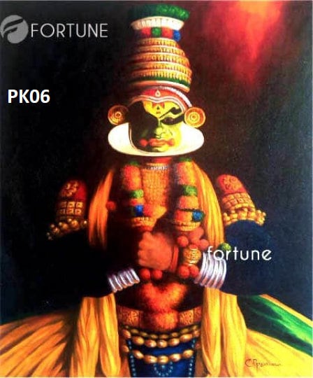 Kathakali Original Oil Painting, Oil painting on canvas, Home, office, Hotel decor, Kerala Traditional Art form