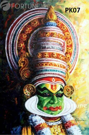 Kathakali Original Oil Painting, Oil painting on canvas, Home, office, Hotel decor, Kerala Traditional Art form