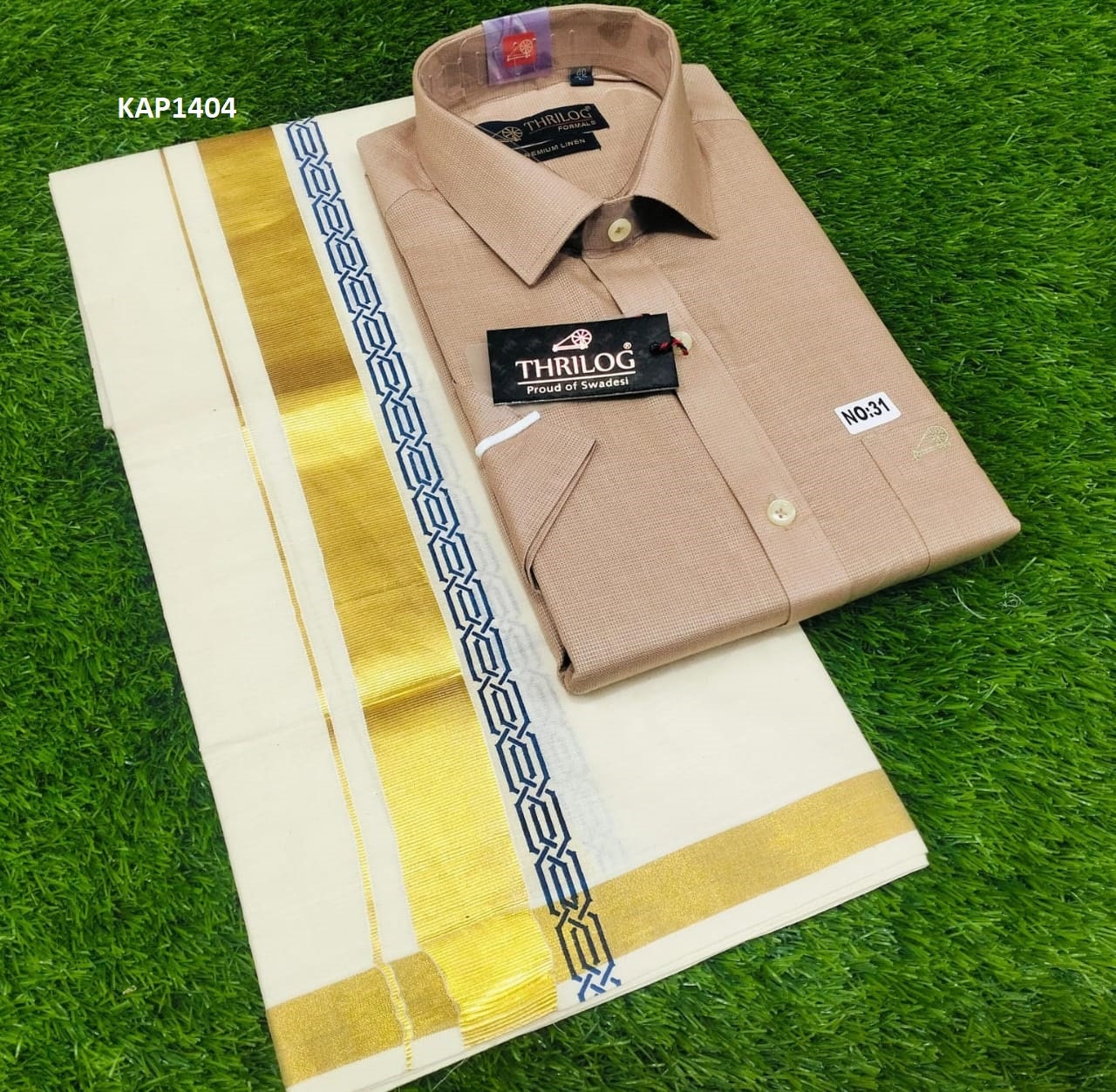 Kerala Linen Shirt With Dhothi,Kerala Traditional Wear,Onam,Vishu,Birthday,Marriage,Christmas, Ramadan,Festival occasions,As A Gift,Temple .