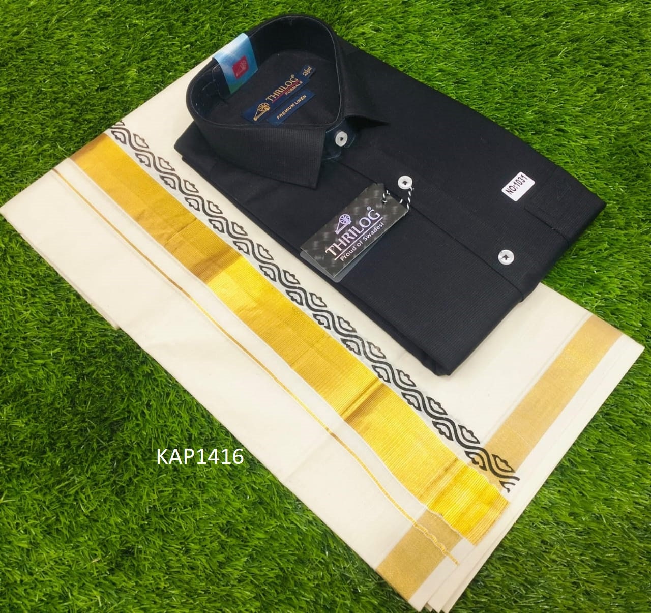 Kerala Linen Shirt With Dhothi,Kerala Traditional Wear,Onam,Vishu,Birthday,Marriage,Christmas, Ramadan,Festival occasions,As A Gift,Temple .