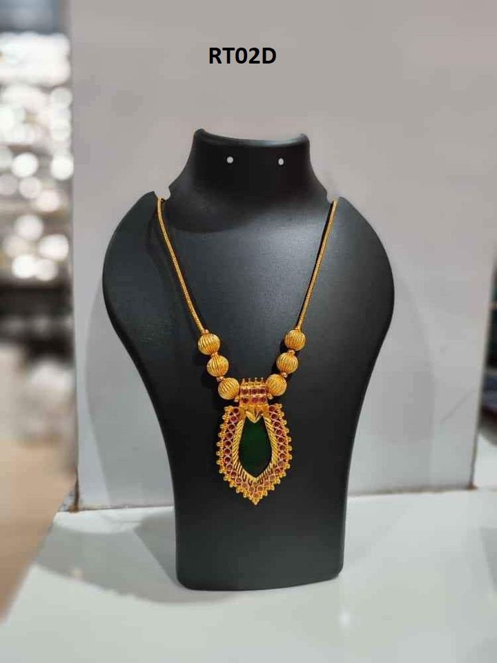 Gold plated chain with traditional Kerala Mango locket, Imitation Necklace, Wear with Set Saree on Festivals, Onam, Vishu, Wedding, Birthday