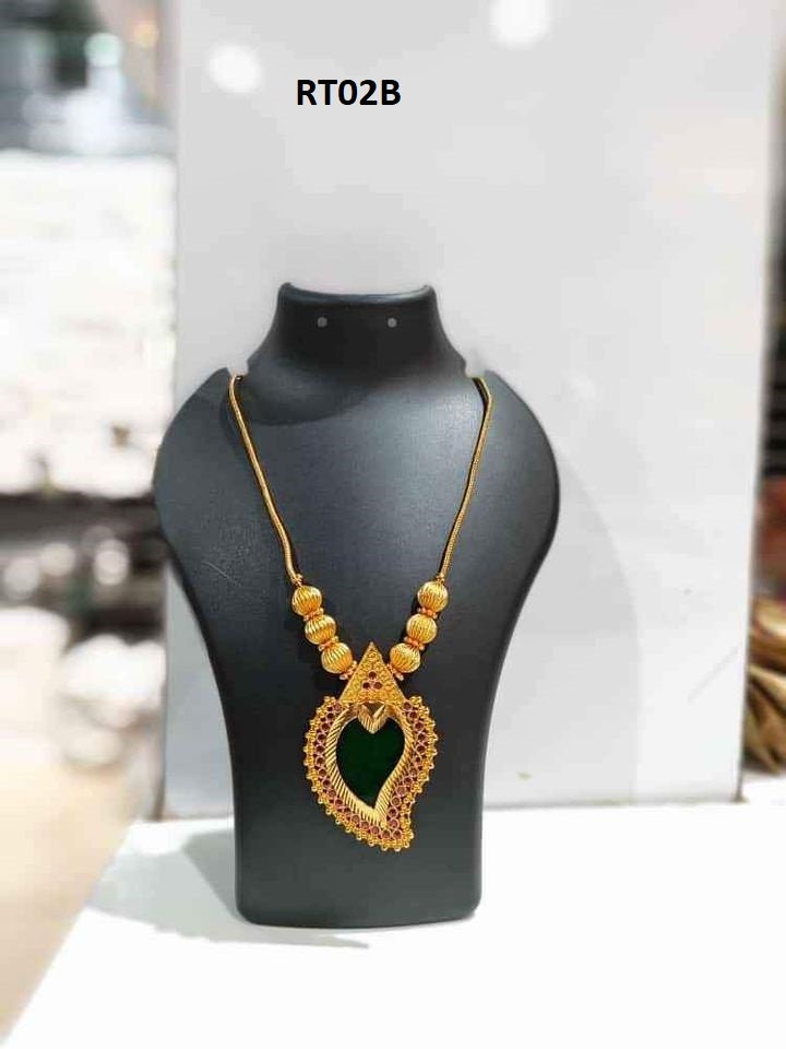 Gold plated chain with traditional Kerala Mango locket, Imitation Necklace, Wear with Set Saree on Festivals, Onam, Vishu, Wedding, Birthday