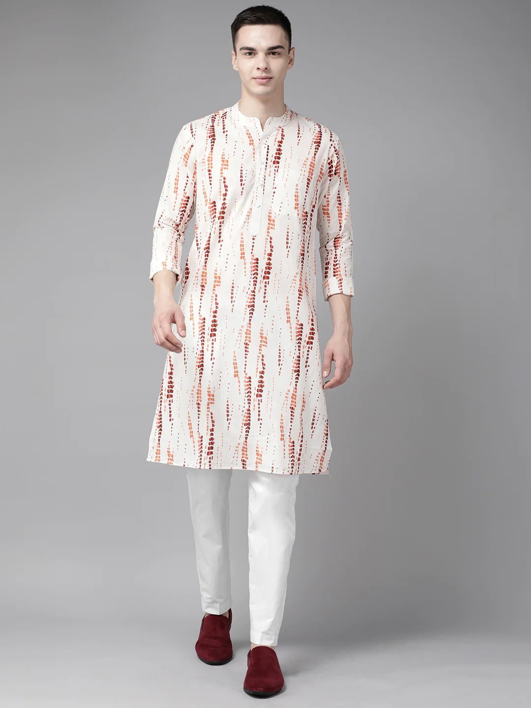 Rainbow Kurtha Cotton For Men With Dhothi,Handmade Designs,Onam,Vishu,Birthday,Marriage,Festival Occasions,Party Wear,Traditional Dress.