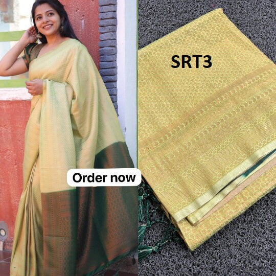 Kerala All Self Kuberapattu Saree With Contrast Pallu And Blouse 6.25 mtr,Kerala Silk Saree ,Vishu ,Onam Saree,Handmade Designs,Birthday.