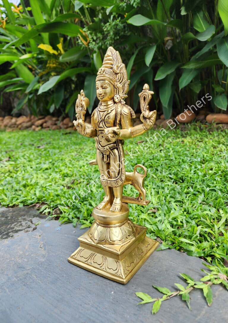 Brass Bhairavar 12 inches , Rare statue of Lord siva for Pooja Rooms, Hindu God,Mahadeva, Traditional Workship, Sivarathri,Indian culture