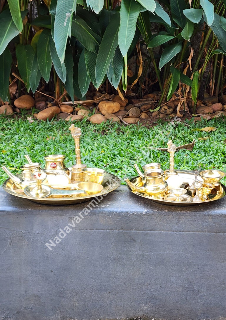 Brass Pooja thali Set -Worship thali -Aarti Pooja Thali, Brass Pooja set, Onam ,Vishu Religious Spiritual, Home Temple pooja,House warm gift