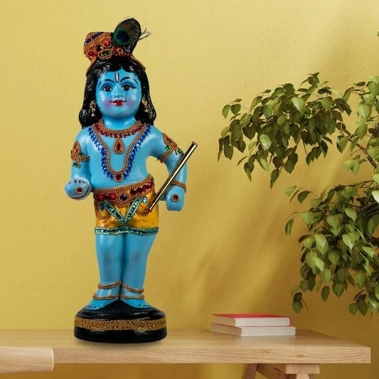 Ladoo Gopal ,Baby krishna,Venna krishna idol in fibre - 46 cm height, Pooja room , Guruvayoor temple krishna Vintage Style Wall Decor