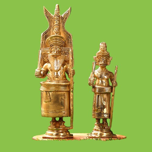 Kerala Parassinikkadavu Muthappan and Thiruvappan Brass statue ,Rare statue  for Pooja Rooms, Hindu God,Mahadeva, Siva, Sivarathri