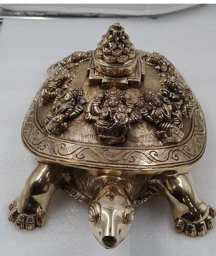 Brass shree asth laxmi yantra turtle ,Shree Yantra on Tortoise- Kurma ,Removing Vastudosha,for homes,offices,Hindu tradition,Indian cultural