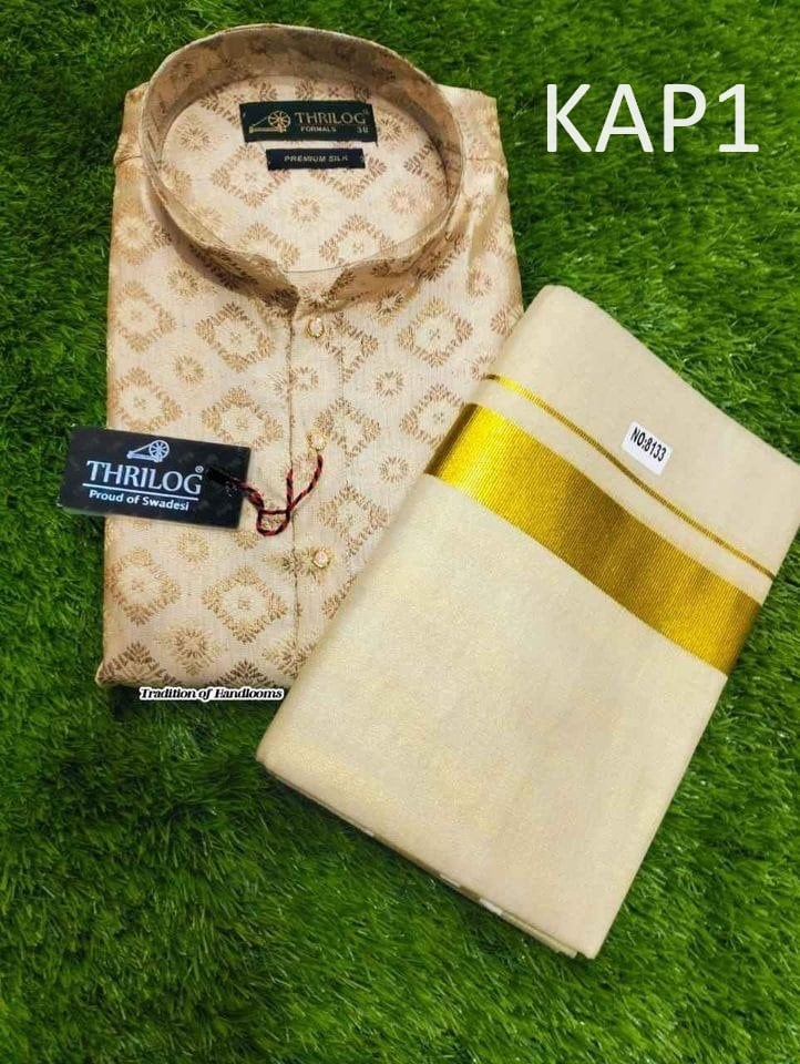 Pure Silk Kurtha with Dhothi for Men,Handmade Design good quality wedding type,party wear Sharvani , kurtha, Onam,vishu,Christmas,Ramdan