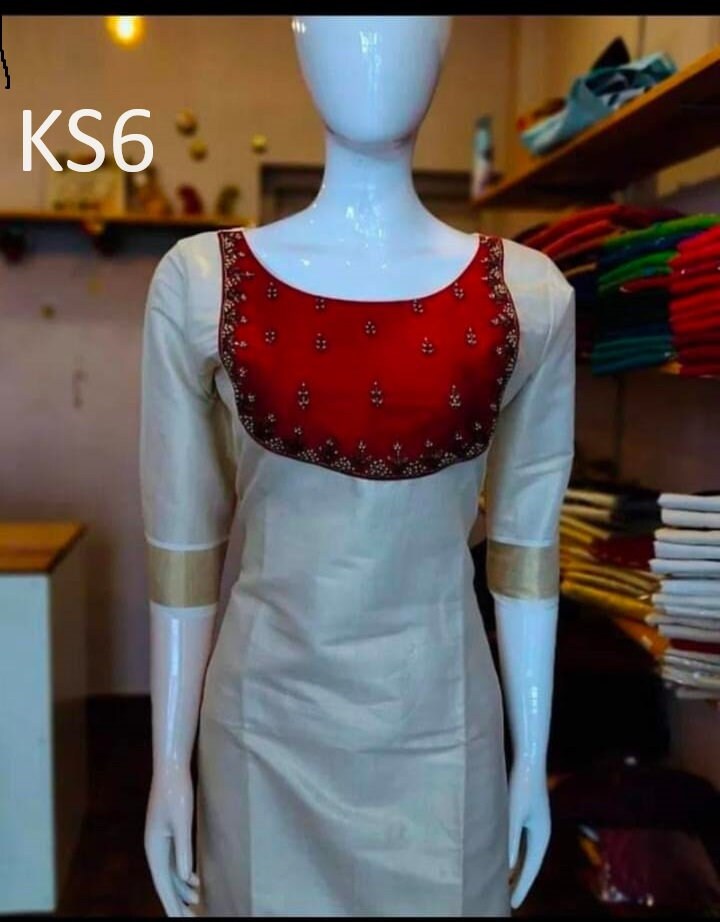 Golden Tissue Slitted Kurti set( Top,Pant and Duppatta),Stitched Handworked Churidar set,Sizes from Small to 10XL,Onam,vishu,Marriage wear.