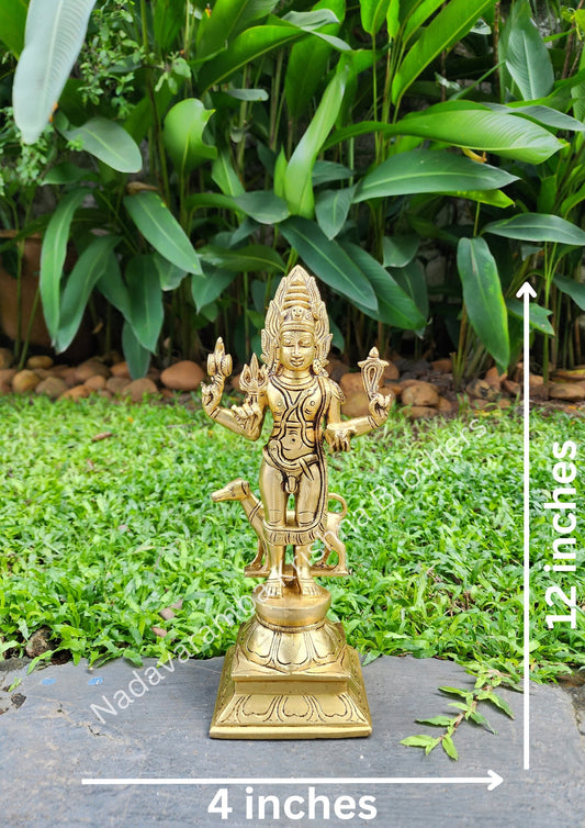 Brass Bhairavar 12 inches , Rare statue of Lord siva for Pooja Rooms, Hindu God,Mahadeva, Traditional Workship, Sivarathri,Indian culture