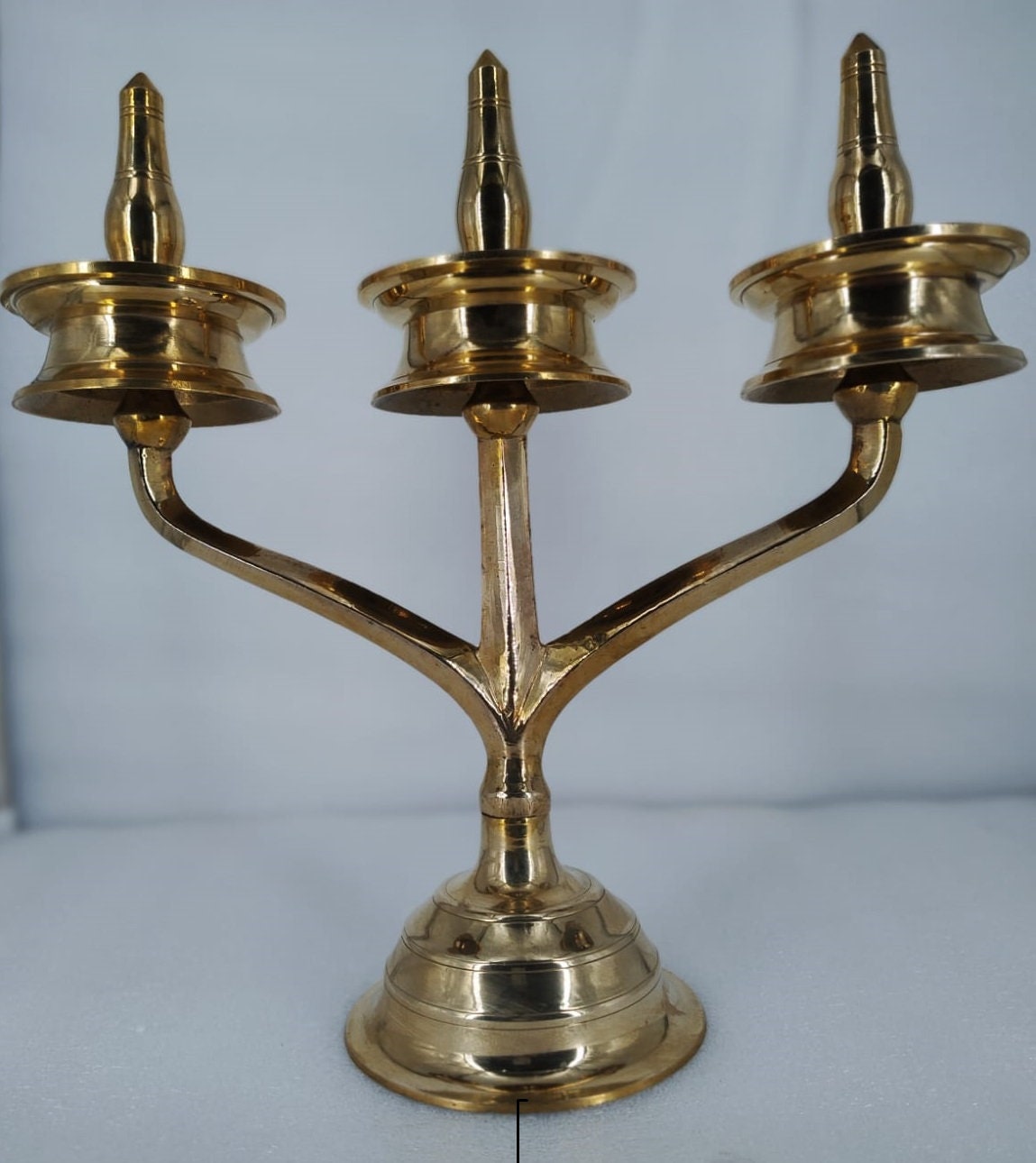 Kavara  Vilakku/ Kerala Traditional Brass Lamp/Three Branch Brass Oil Lamp/ Sastha vilakku/kerala Tamilnadu traditional