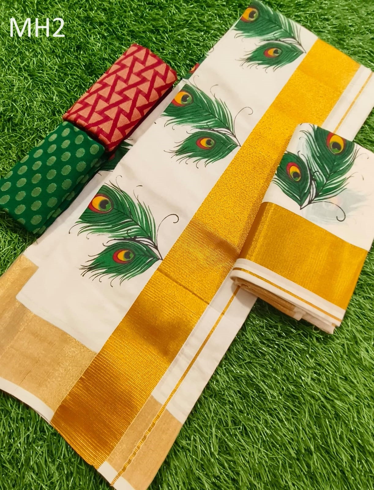 Kerala Special Cotton Set Mundu 2.80 mtr,Beautiful Kerala Designs,Vishu,Onam,Traditional,Wedding,Special Occassions,Party and Celebrations