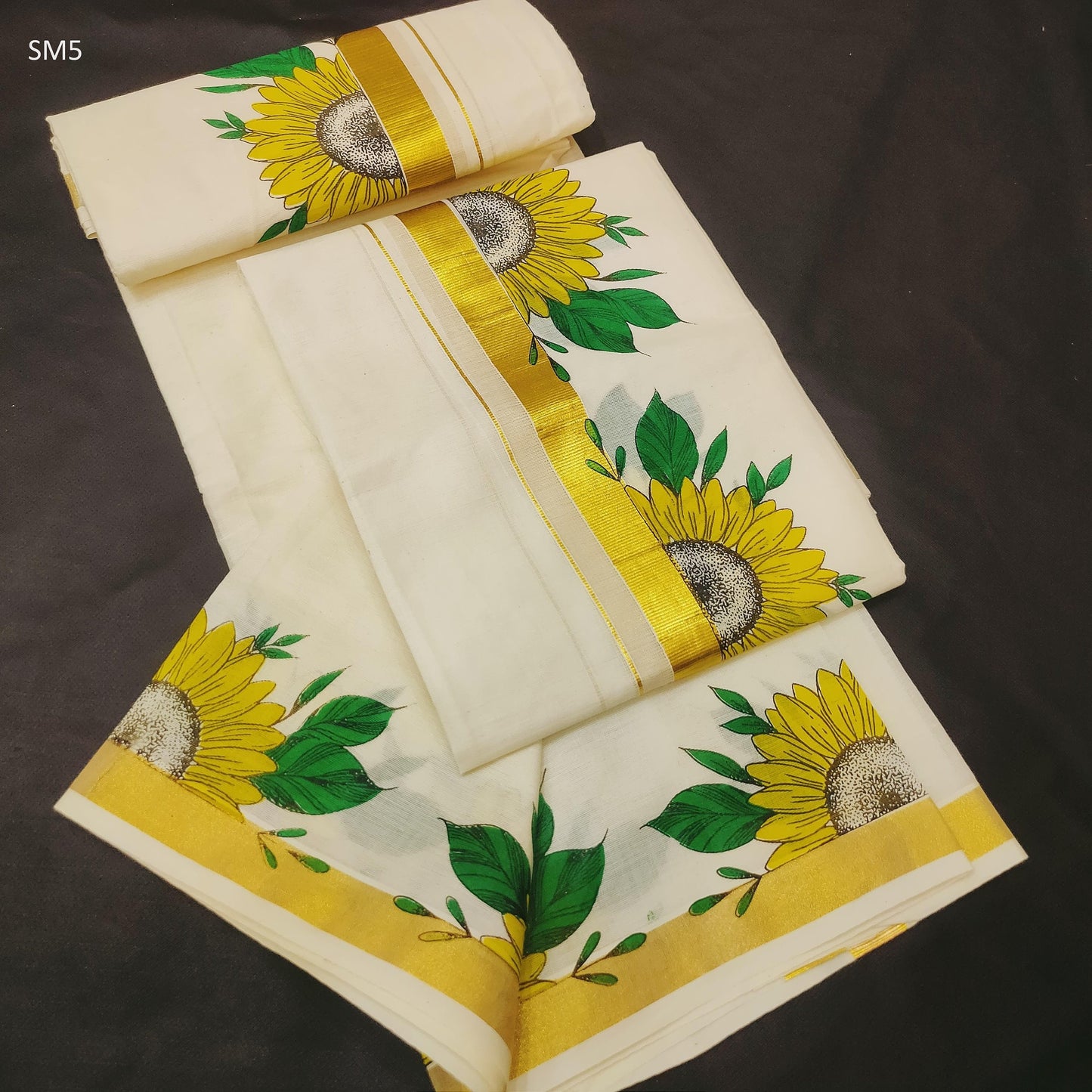 Special Kasavu Print Cotton Set Mundu 2.60 With Stitched Blouse or Blouse Material,Beautiful Kerala Designs,Onam,Vishu,festival and pooja