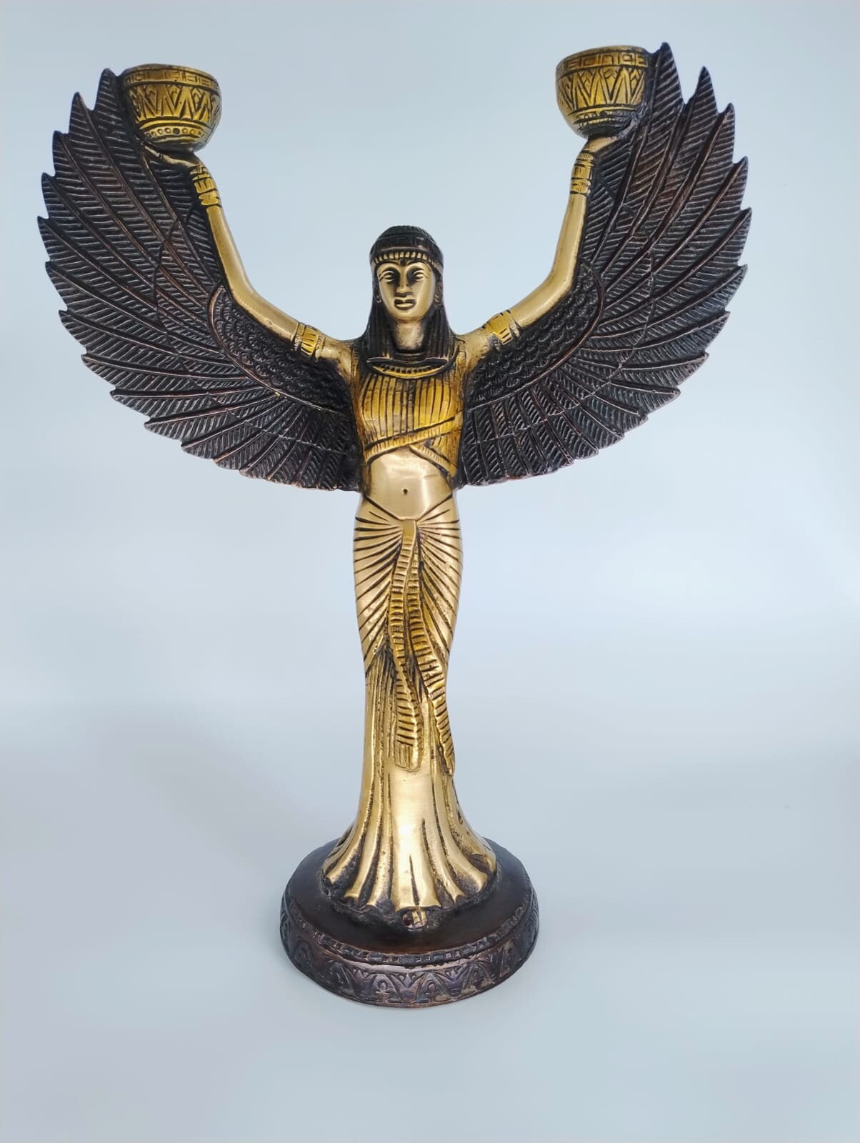 Isis Goddess Candle Stand  Brass Statue, Egyptian goddess, Height - 12 inches, Weight - 2 KG