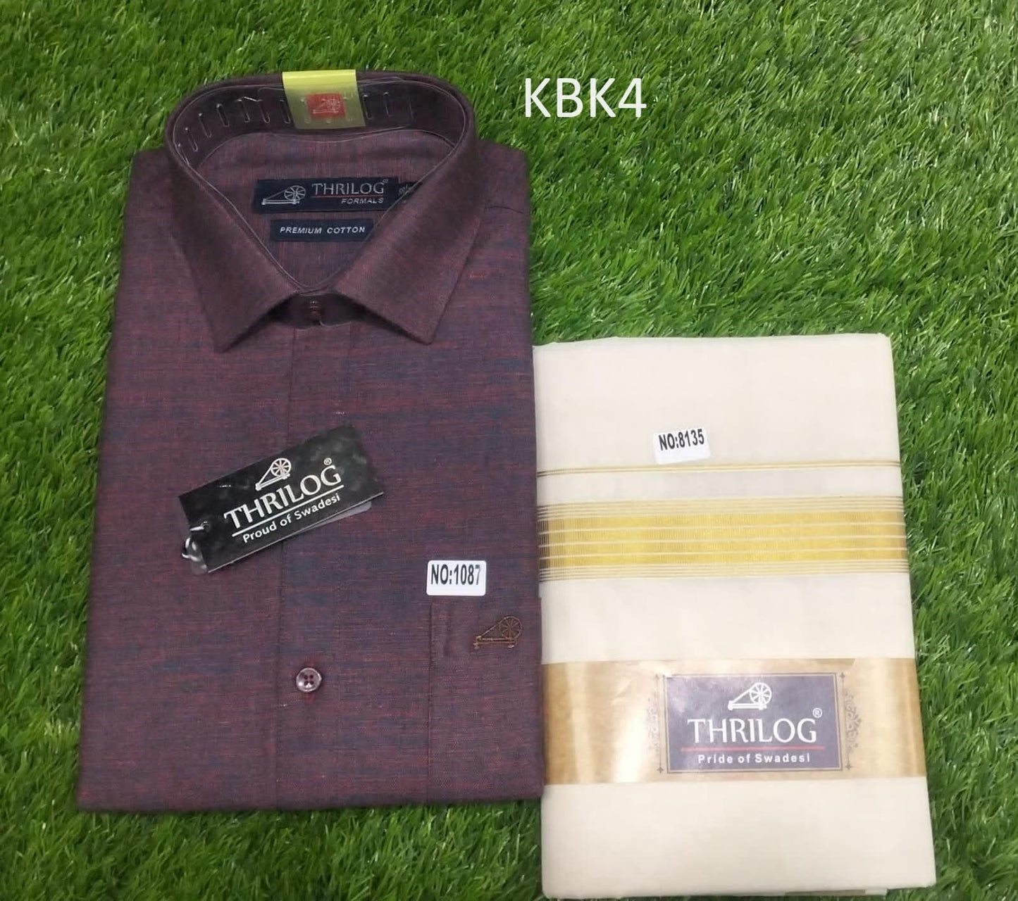 Kerala Khadi Shirt With Dhothi,Kerala traditional wear, Onam,Vishu, Birthday,Shirt size 38,40,42,44 Festival occasions,as agift