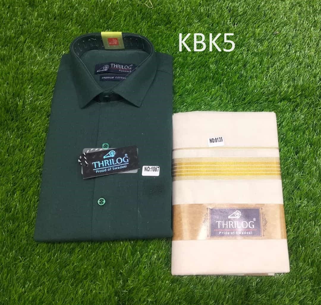 Kerala Khadi Shirt With Dhothi,Kerala traditional wear, Onam,Vishu, Birthday,Shirt size 38,40,42,44 Festival occasions,as agift