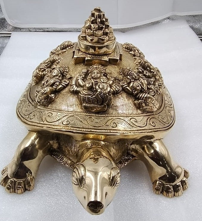 Brass shree asth laxmi yantra turtle ,Shree Yantra on Tortoise- Kurma ,Removing Vastudosha,for homes,offices,Hindu tradition,Indian cultural