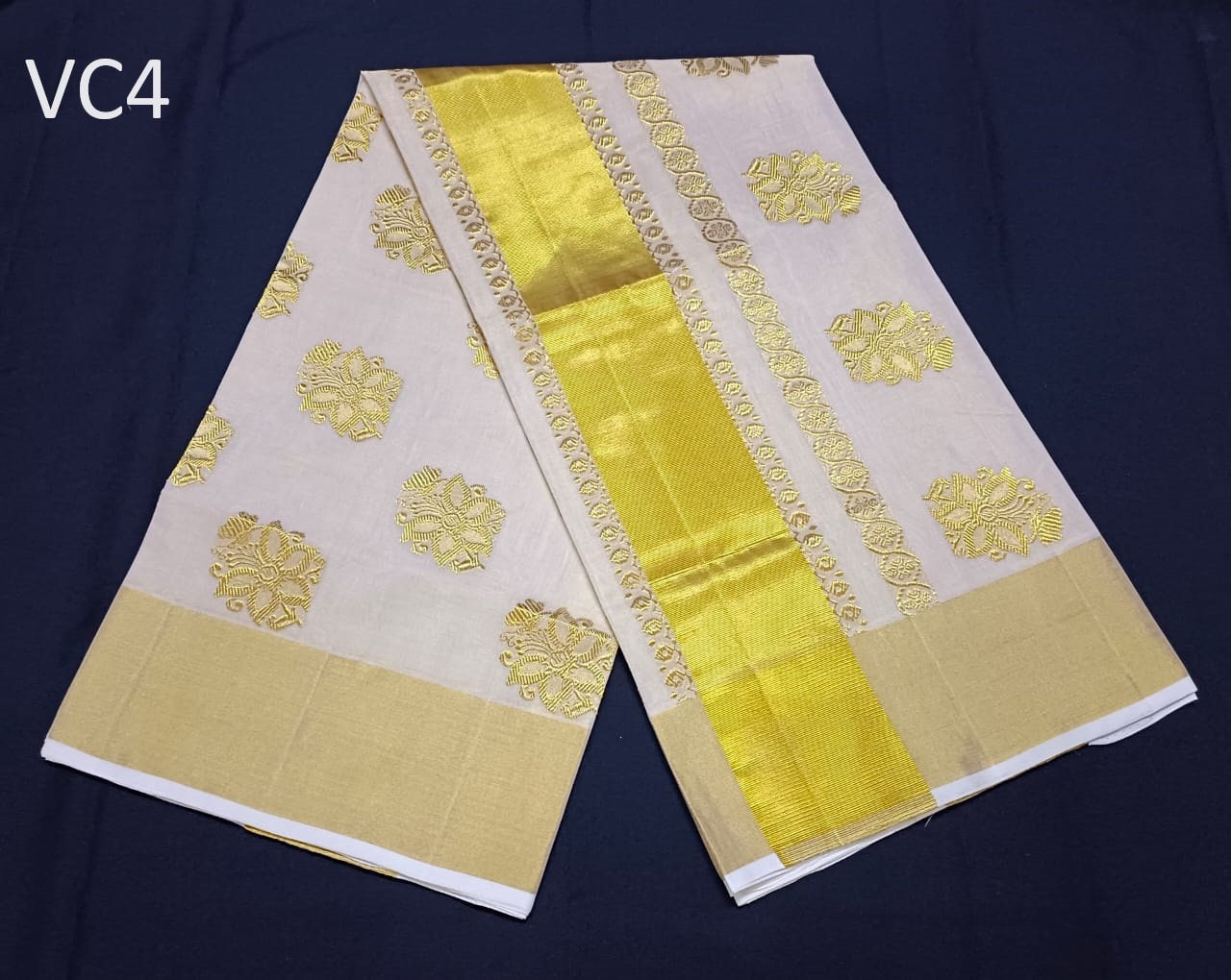 Pure Handloom Designer Jacquard GoldenTissue saree with Stitched Blouse or Blouse Material for wedding,onam,vishu, festivals,Birthday wear