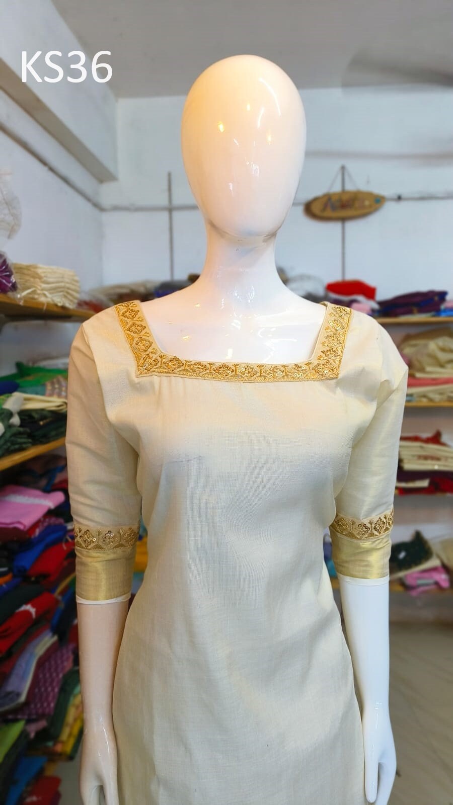 Golden Tissue Slitted Kurti set( Top,Pant and Duppatta),Stitched Handworked Churidar set,Sizes from Small to 10XL,Onam,vishu,Marriage wear.