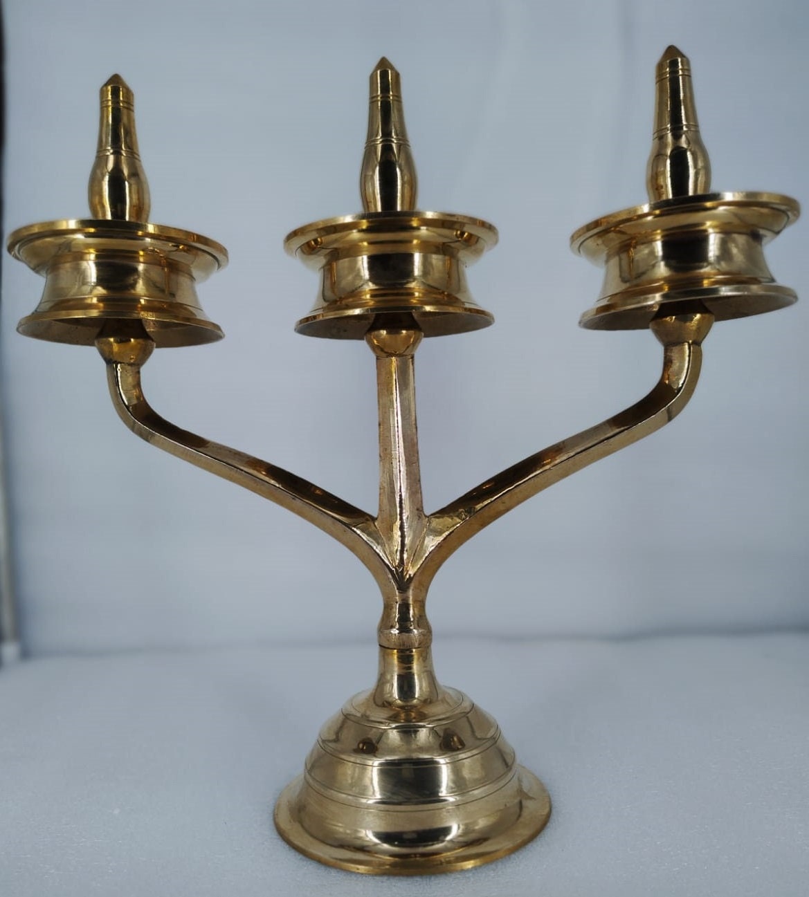 Kavara  Vilakku/ Kerala Traditional Brass Lamp/Three Branch Brass Oil Lamp/ Sastha vilakku/kerala Tamilnadu traditional