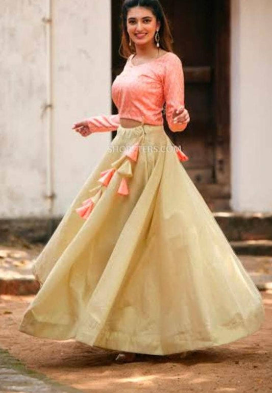 Kerala Special Tissue Skirt and Brocade Top Onam Special Dress Pooja,Vishu,Marriage,Birthday Wear,party wear other festival occasion