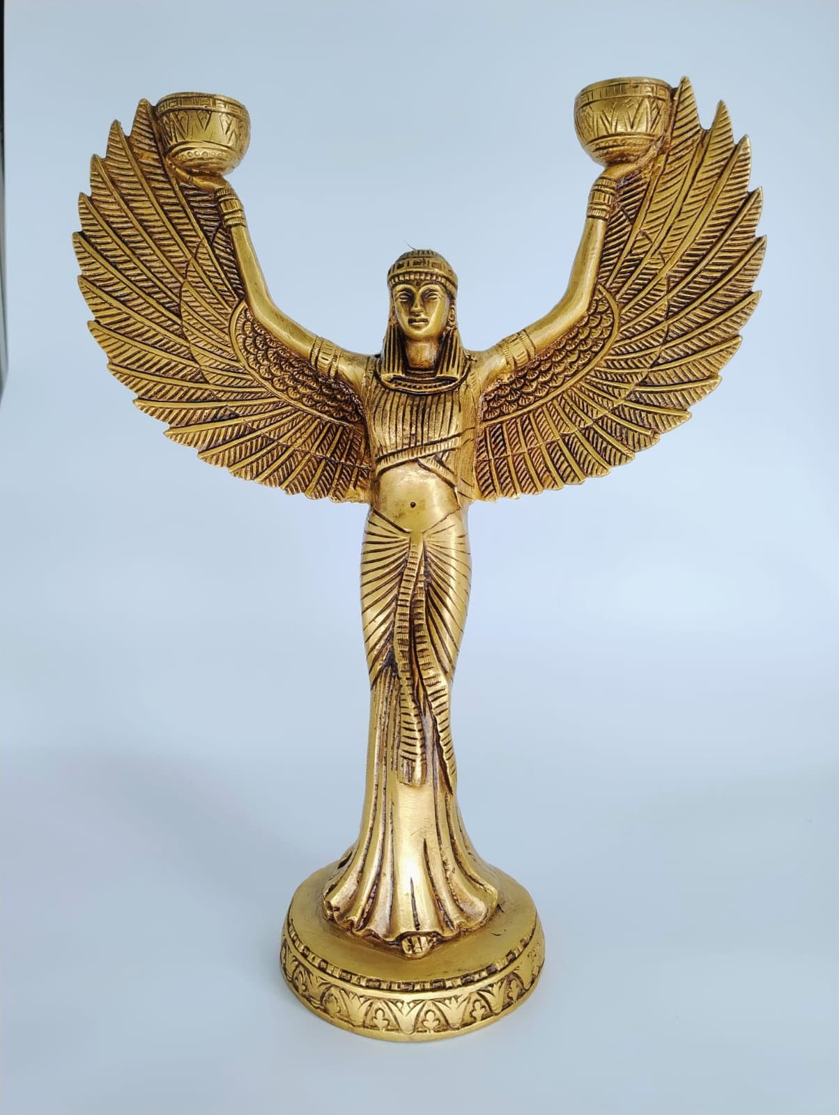 Isis Goddess Candle Stand  Brass Statue, Egyptian goddess, Height - 12 inches, Weight - 2 KG