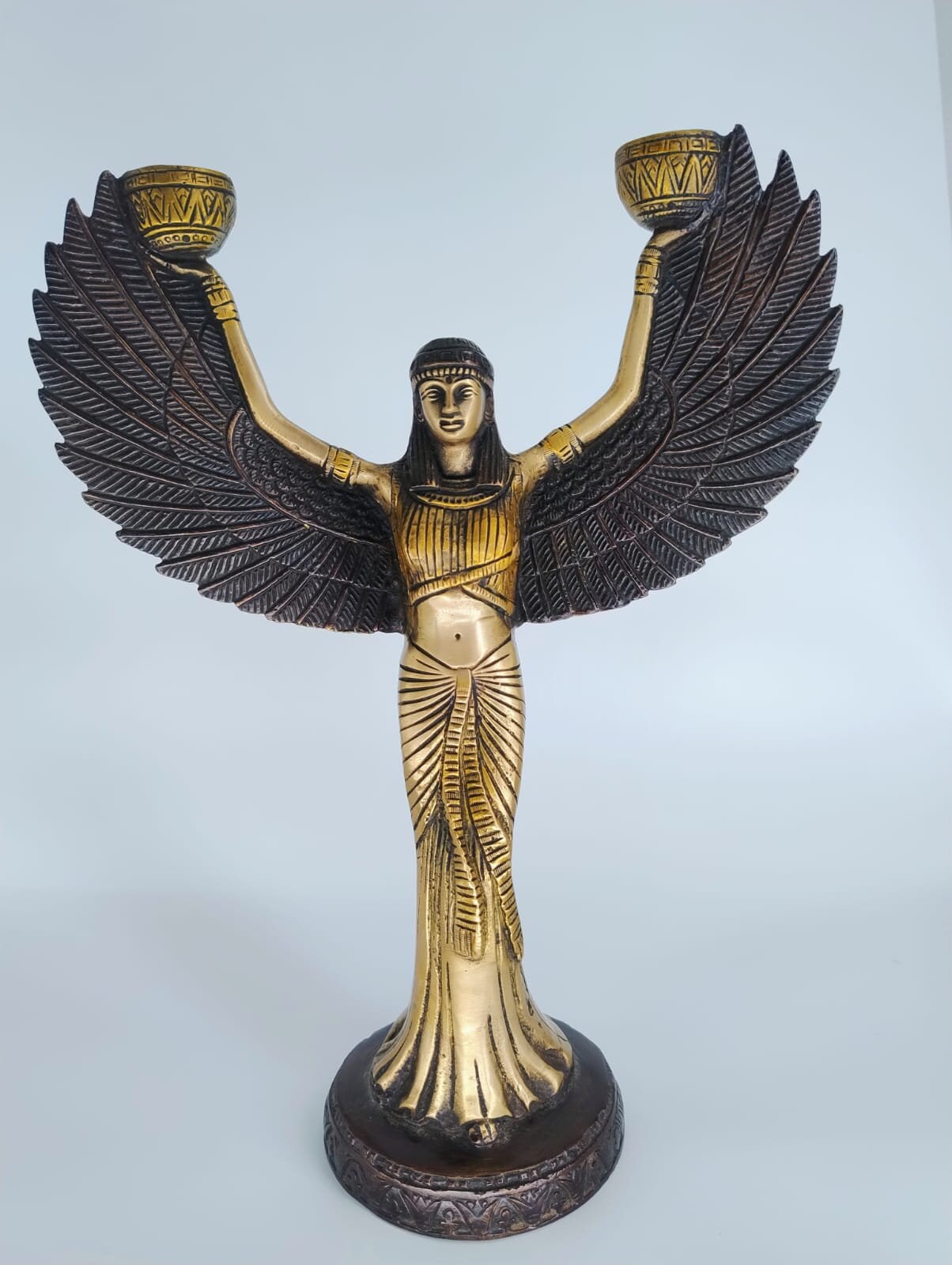 Isis Goddess Candle Stand  Brass Statue, Egyptian goddess, Height - 12 inches, Weight - 2 KG