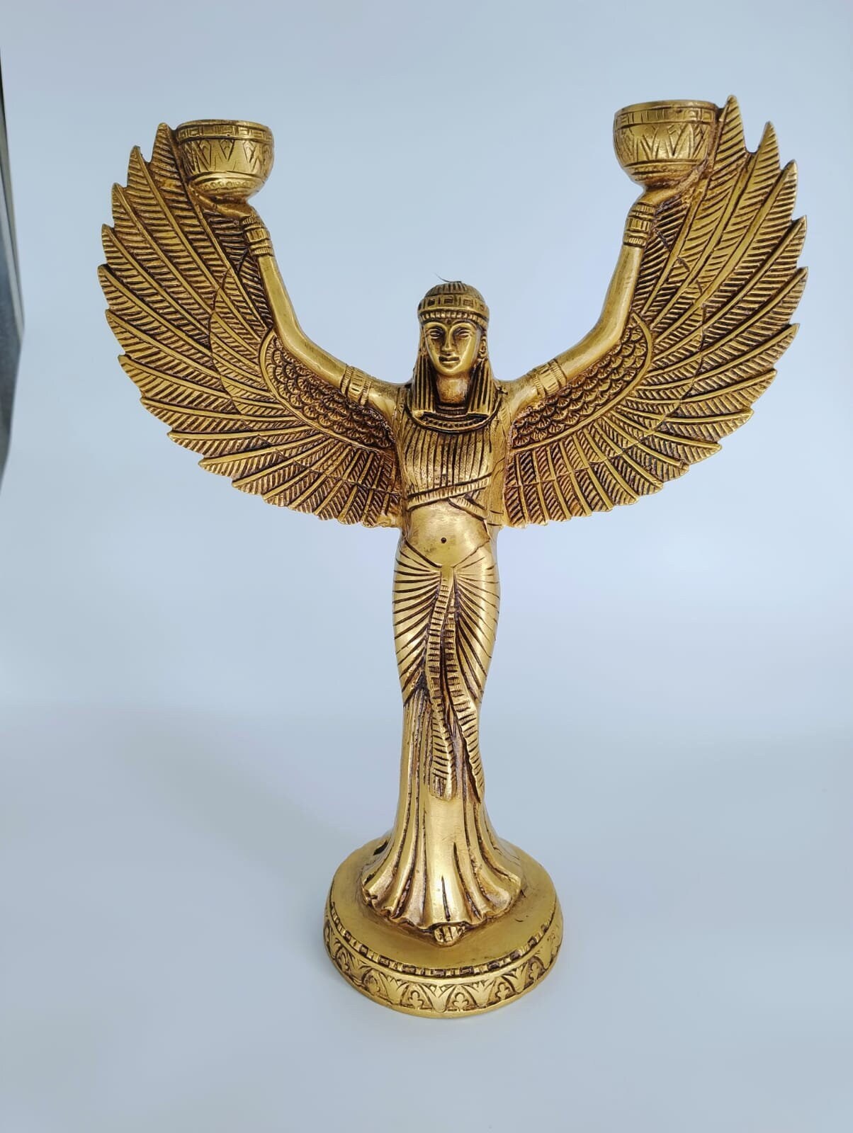 Isis Goddess Candle Stand  Brass Statue, Egyptian goddess, Height - 12 inches, Weight - 2 KG