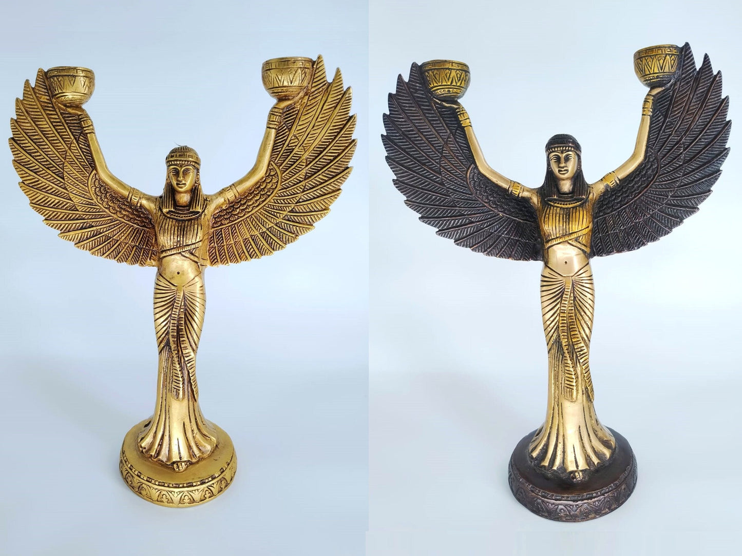 Isis Goddess Candle Stand  Brass Statue, Egyptian goddess, Height - 12 inches, Weight - 2 KG