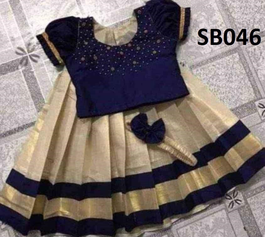 Kerala New born baby&#39;s,Kids,Girls Onam wears,age 1 - 15 years wear,Kerala Pattu Pavada,Traditional wear,Onam Collections,Skirt Blouse set