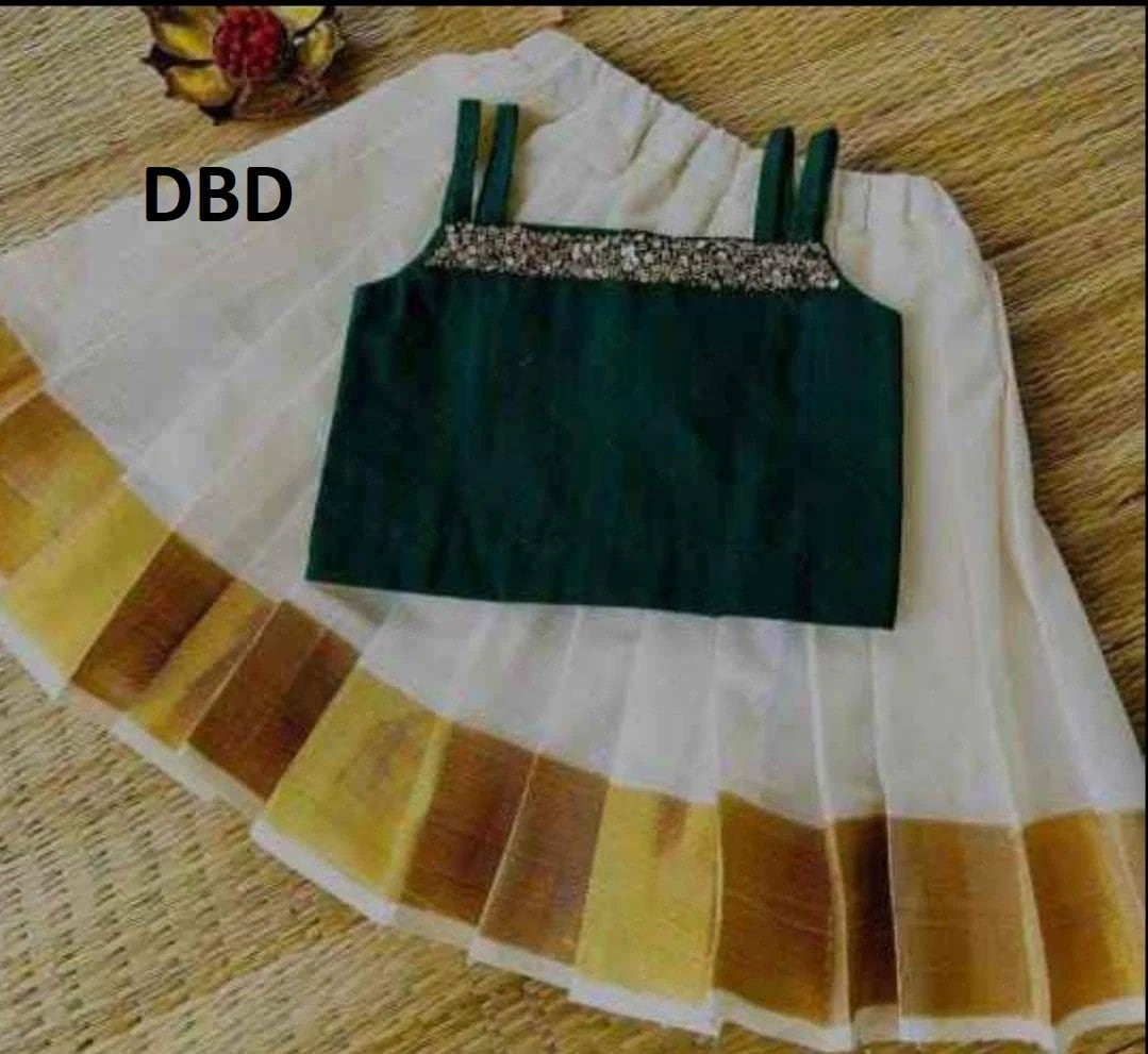 Kerala New born baby&#39;s,Kids,Girls Onam wears,age 1 - 15 years wear,Kerala Pattu Pavada,Traditional wear,Onam Collections,Skirt Blouse set